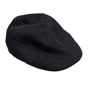 Stetson Mens L Black Wool Blend Flat Cap Ivy Driver Hat  Newboy Preppy Old Money